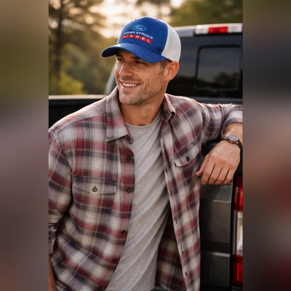 Ford Power Stroke Diesel Snapback Cap – Blue & White – New